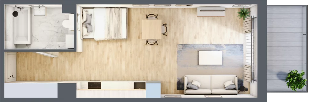 1 pokój, mieszkanie 36,19 m², piętro 2, oferta nr A.083, Żabiniec Vita, Kraków, Krowodrza, ul. Żabiniec 56