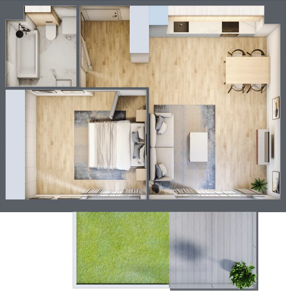2 pokoje, mieszkanie 51,22 m², piętro 1, oferta nr A.011, Żabiniec Vita, Kraków, Krowodrza, ul. Żabiniec 56