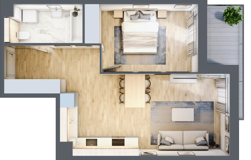 2 pokoje, mieszkanie 46,81 m², piętro 2, oferta nr A.014, Żabiniec Vita, Kraków, Krowodrza, ul. Żabiniec 56