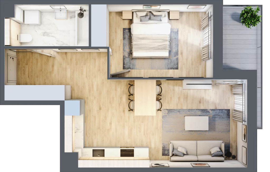 2 pokoje, mieszkanie 46,81 m², piętro 3, oferta nr A.026, Żabiniec Vita, Kraków, Krowodrza, ul. Żabiniec 56