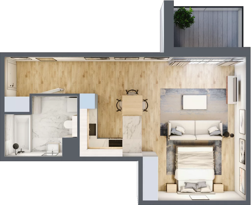 1 pokój, mieszkanie 40,77 m², piętro 3, oferta nr A.036, Żabiniec Vita, Kraków, Krowodrza, ul. Żabiniec 56
