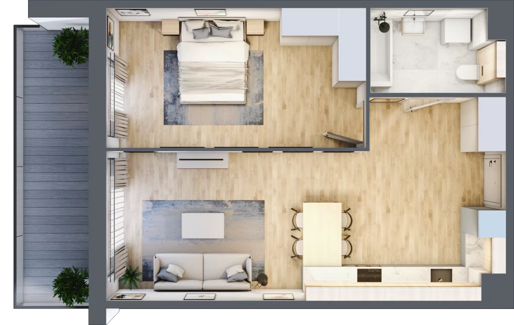 2 pokoje, mieszkanie 51,82 m², piętro 3, oferta nr A.032, Żabiniec Vita, Kraków, Krowodrza, ul. Żabiniec 56