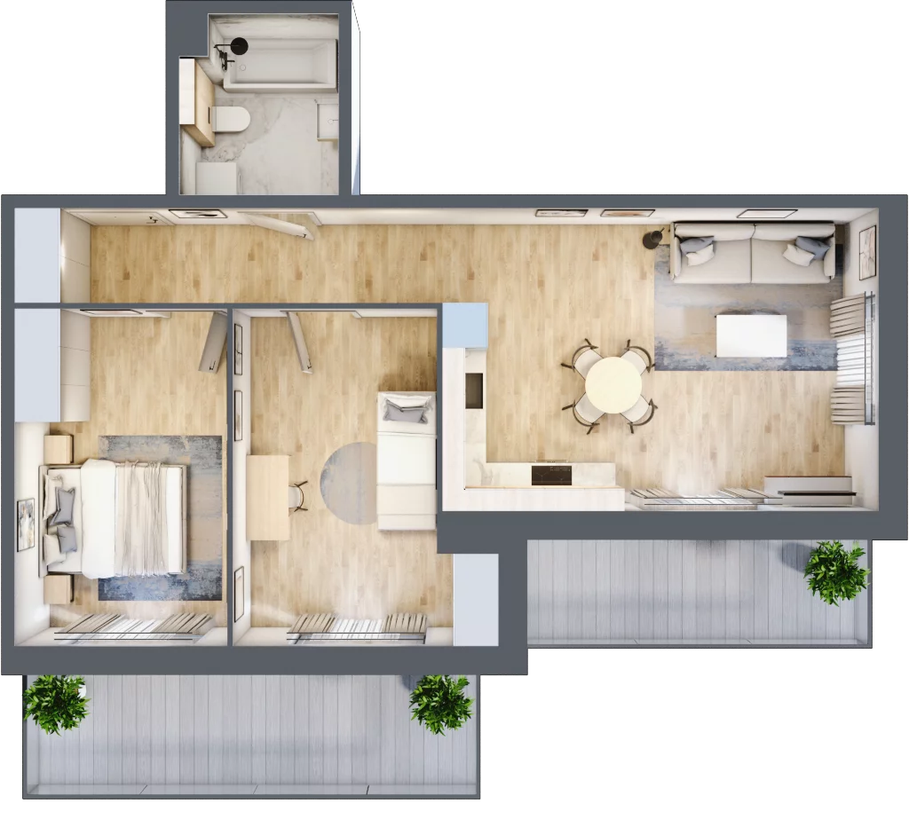 3 pokoje, mieszkanie 60,55 m², piętro 1, oferta nr A.003, Żabiniec Vita, Kraków, Krowodrza, ul. Żabiniec 56