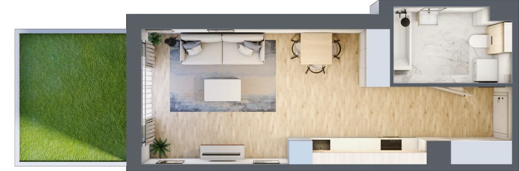 1 pokój, mieszkanie 31,95 m², parter, oferta nr A.061, Żabiniec Vita, Kraków, Krowodrza, ul. Żabiniec 56