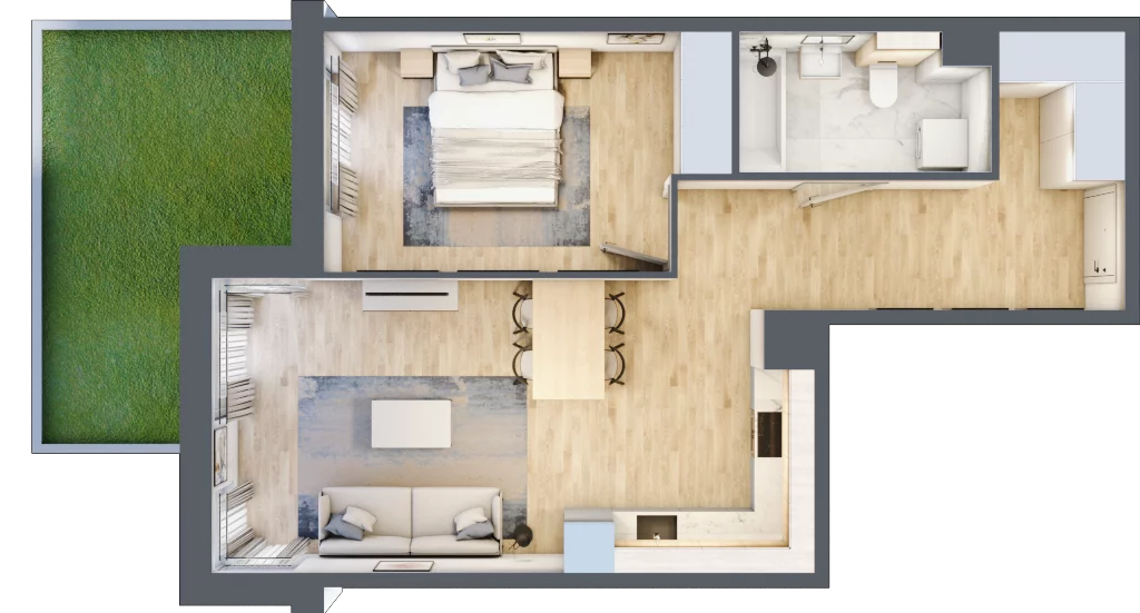 2 pokoje, mieszkanie 49,66 m², parter, oferta nr A.059, Żabiniec Vita, Kraków, Krowodrza, ul. Żabiniec 56