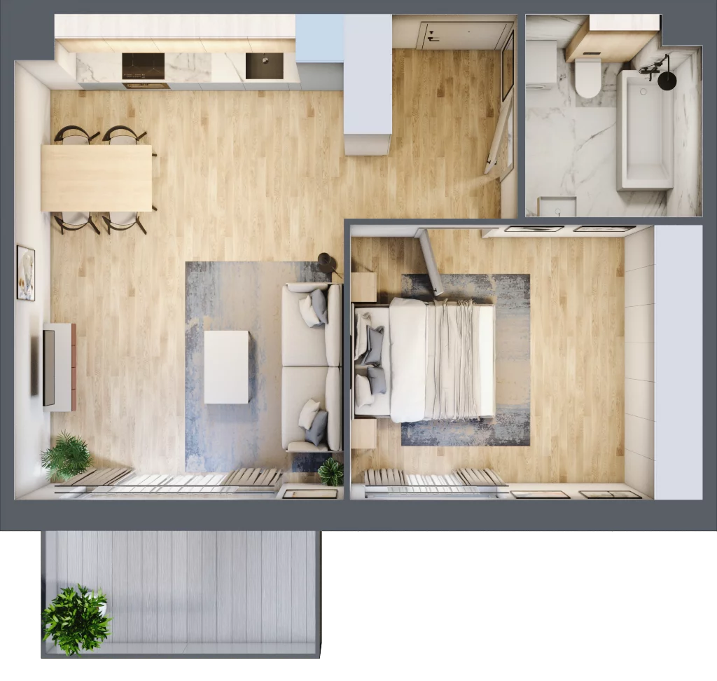 2 pokoje, mieszkanie 51,27 m², piętro 1, oferta nr A.064, Żabiniec Vita, Kraków, Krowodrza, ul. Żabiniec 56