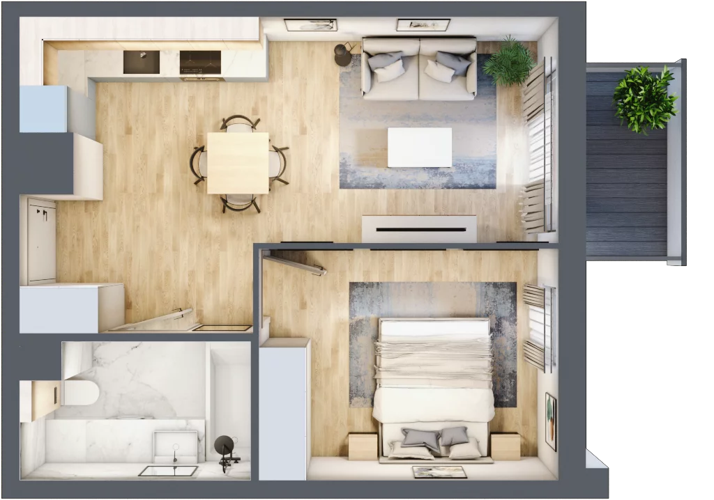 2 pokoje, mieszkanie 39,26 m², piętro 3, oferta nr 030/8, Aleje Praskie VIII, Warszawa, Praga Południe, Kamionek, ul. Podskarbińska