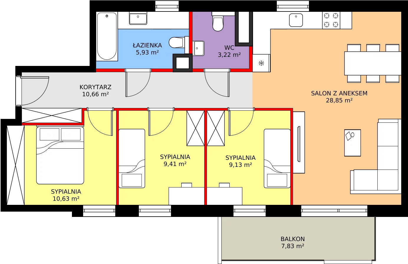 Zalety mieszkania 77.83 m², 028/8
