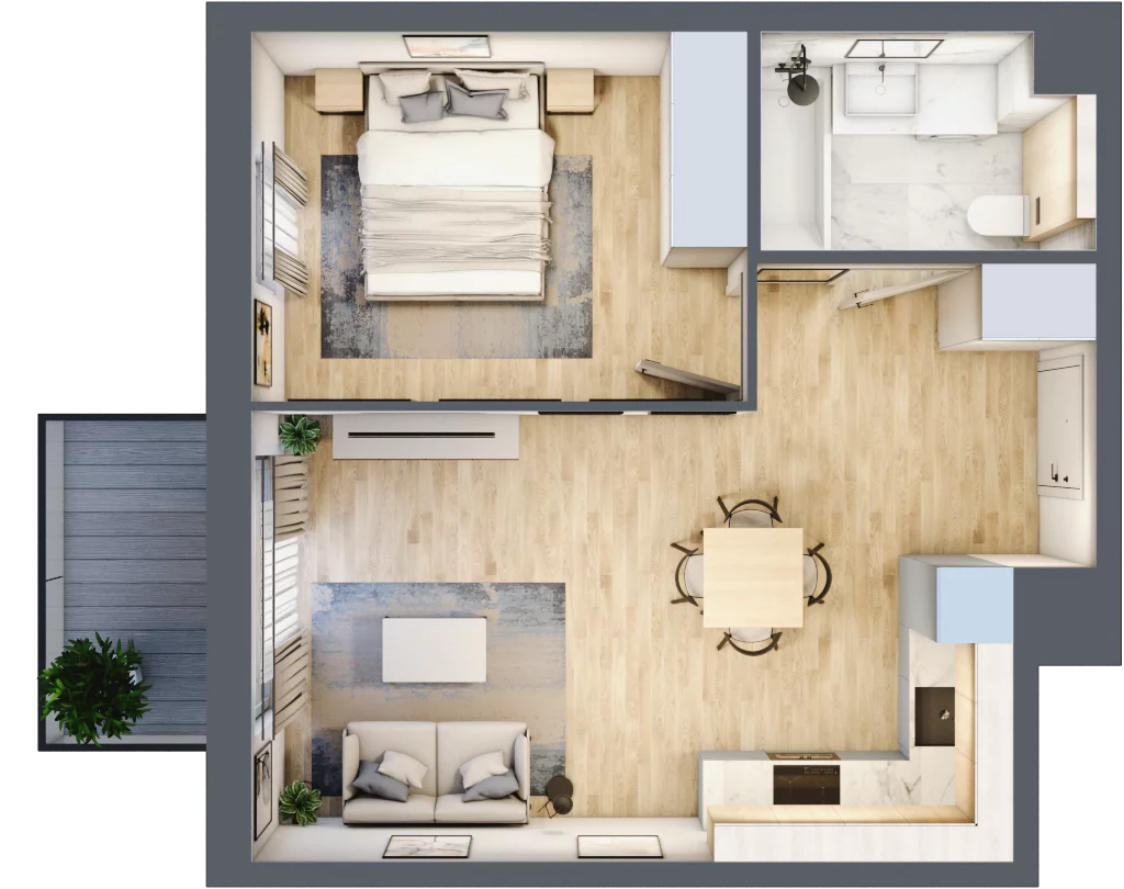 2 pokoje, mieszkanie 40,99 m², piętro 1, oferta nr 014/8, Aleje Praskie VIII, Warszawa, Praga Południe, Kamionek, ul. Podskarbińska