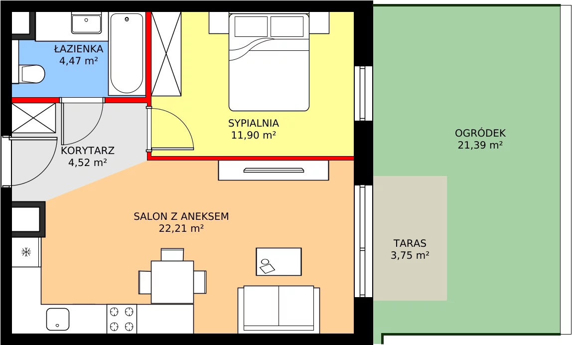 Zalety mieszkania 43.1 m², 060/8