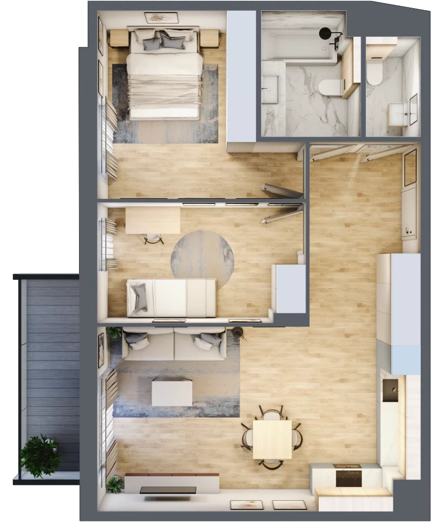 3 pokoje, mieszkanie 65,57 m², piętro 3, oferta nr 082/8, Aleje Praskie VIII, Warszawa, Praga Południe, Kamionek, ul. Podskarbińska