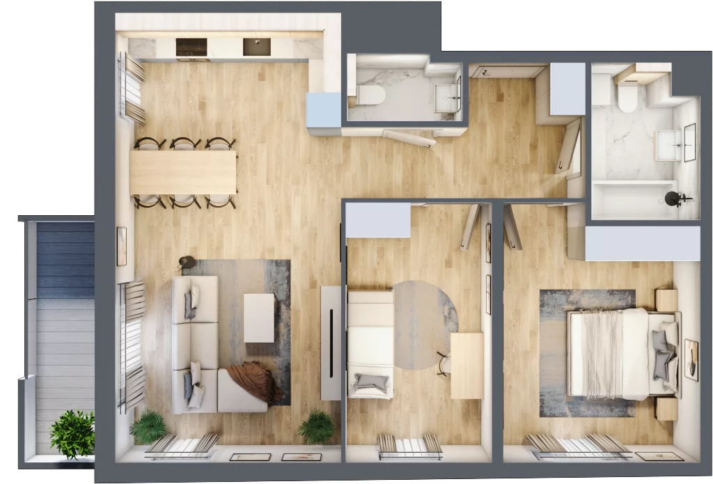 3 pokoje, mieszkanie 70,02 m², piętro 2, oferta nr 071/8, Aleje Praskie VIII, Warszawa, Praga Południe, Kamionek, ul. Podskarbińska