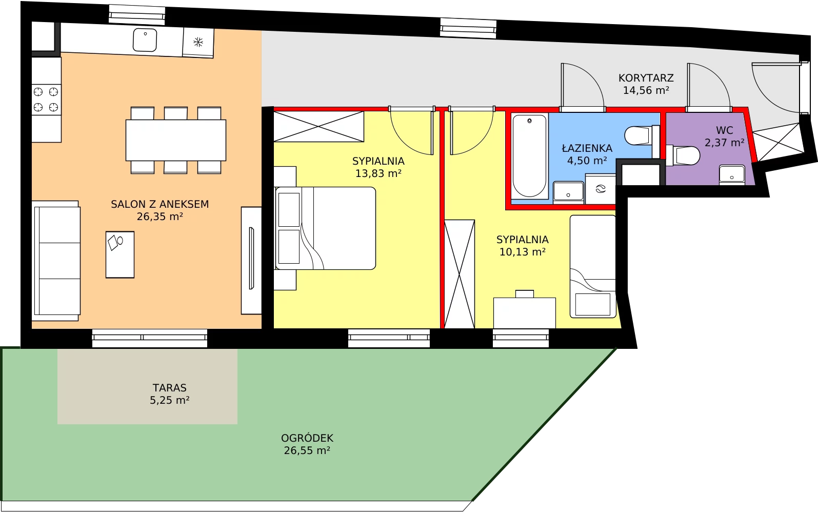 Zalety mieszkania 71.74 m², 101/8
