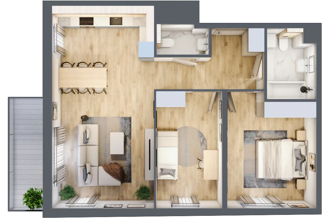 3 pokoje, mieszkanie 70,02 m², piętro 1, oferta nr 063/8, Aleje Praskie VIII, Warszawa, Praga Południe, Kamionek, ul. Podskarbińska