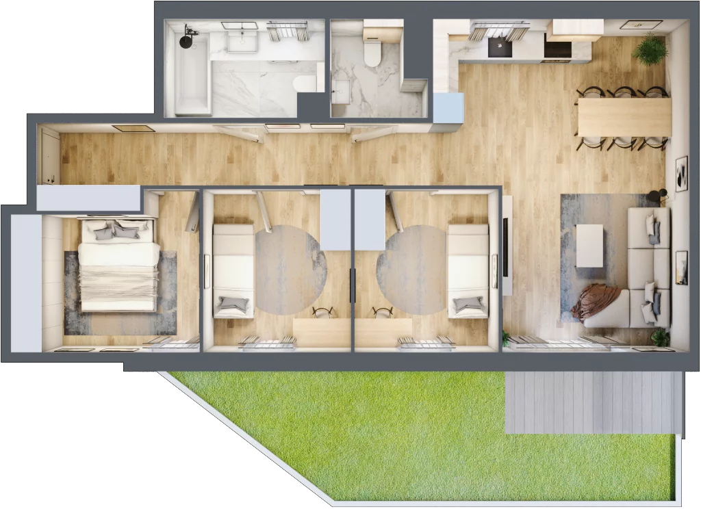 4 pokoje, mieszkanie 77,83 m², parter, oferta nr 008/8, Aleje Praskie VIII, Warszawa, Praga Południe, Kamionek, ul. Podskarbińska
