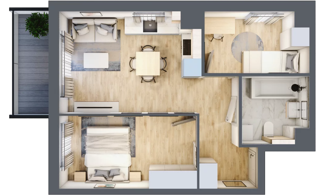 3 pokoje, mieszkanie 44,95 m², piętro 5, oferta nr 053/8, Aleje Praskie VIII, Warszawa, Praga Południe, Kamionek, ul. Podskarbińska