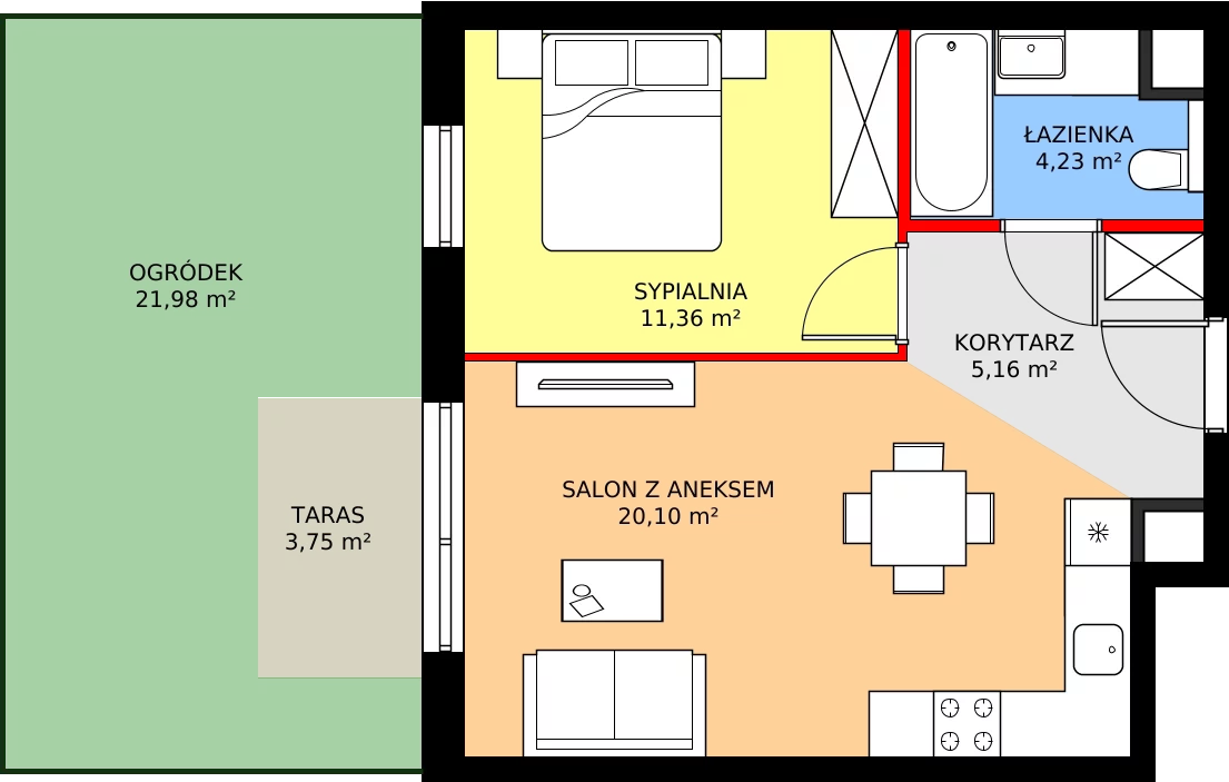 Zalety mieszkania 40.85 m², 005/8