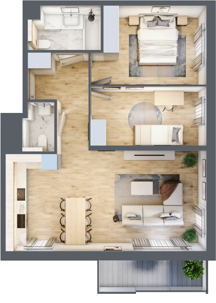 3 pokoje, mieszkanie 65,99 m², piętro 3, oferta nr 032/8, Aleje Praskie VIII, Warszawa, Praga Południe, Kamionek, ul. Podskarbińska