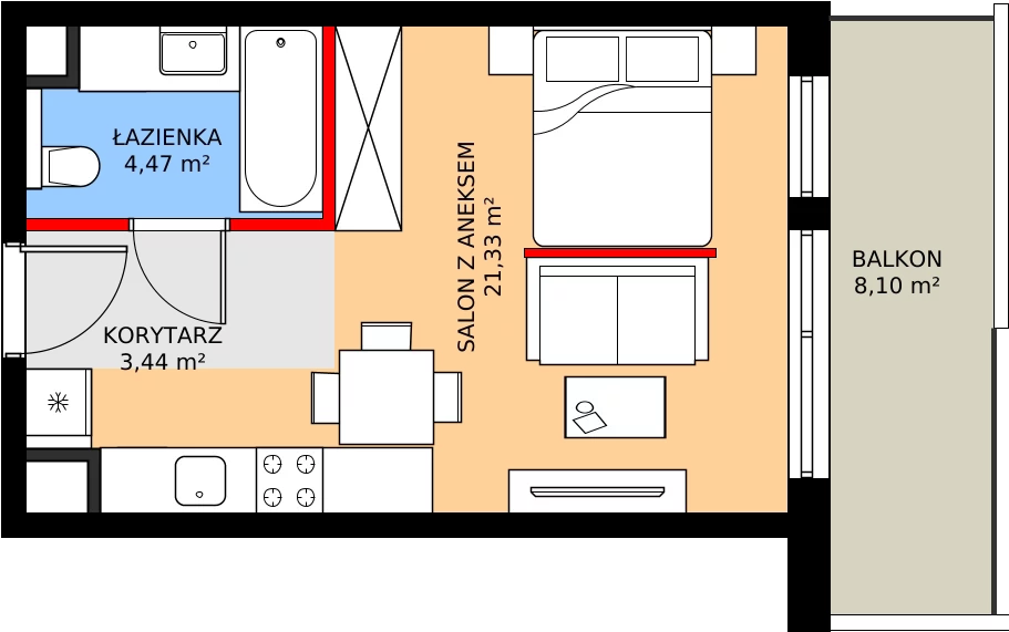 Zalety mieszkania 29.24 m², 094/8
