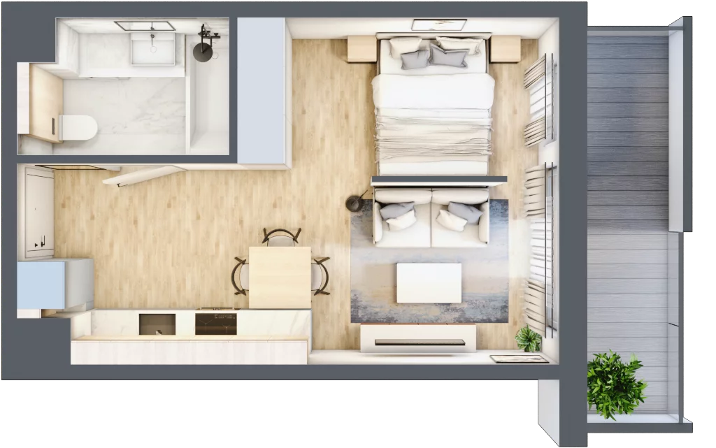 1 pokój, mieszkanie 29,24 m², piętro 5, oferta nr 094/8, Aleje Praskie VIII, Warszawa, Praga Południe, Kamionek, ul. Podskarbińska