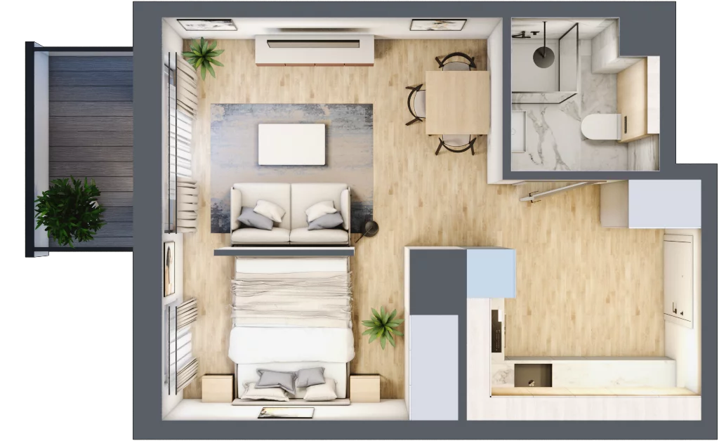 1 pokój, mieszkanie 30,76 m², piętro 5, oferta nr 097/8, Aleje Praskie VIII, Warszawa, Praga Południe, Kamionek, ul. Podskarbińska