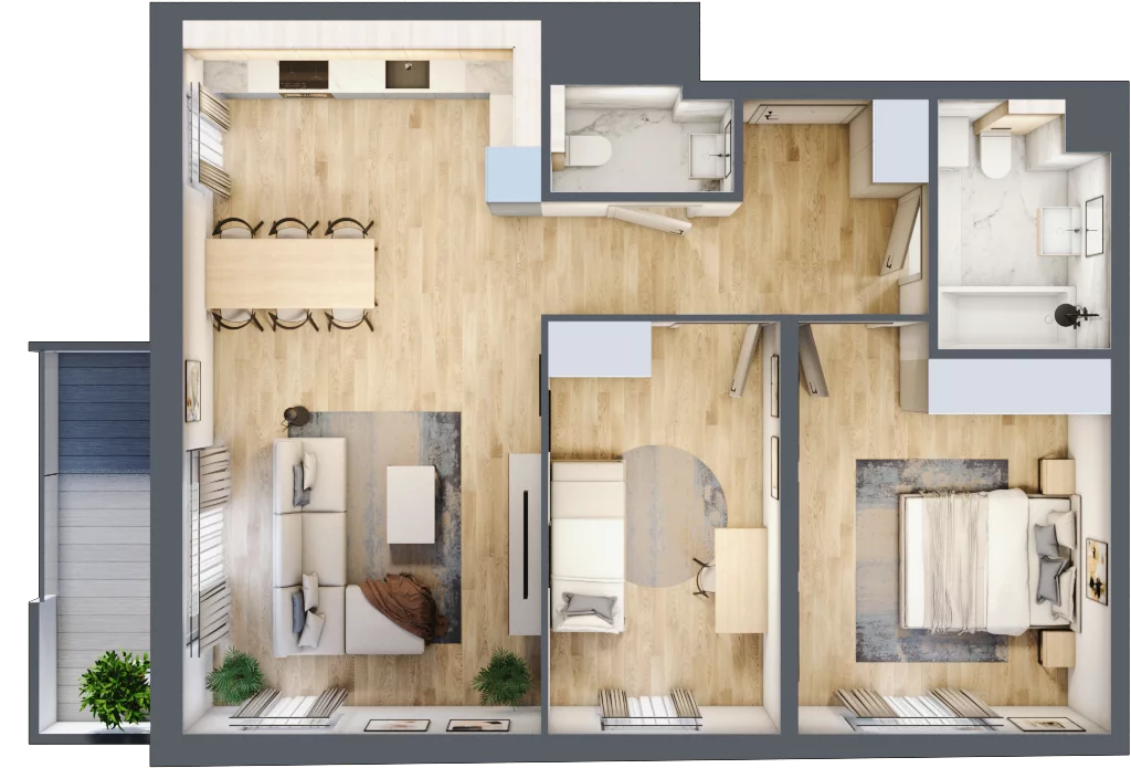 3 pokoje, mieszkanie 70,02 m², piętro 4, oferta nr 087/8, Aleje Praskie VIII, Warszawa, Praga Południe, Kamionek, ul. Podskarbińska