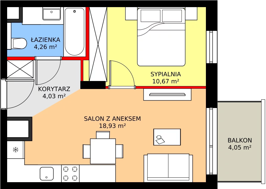 Zalety mieszkania 37.89 m², 124/8