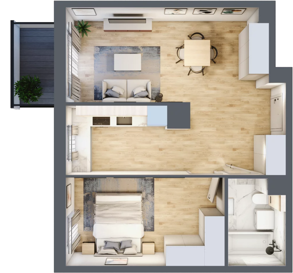 2 pokoje, mieszkanie 48,84 m², piętro 4, oferta nr 089/8, Aleje Praskie VIII, Warszawa, Praga Południe, Kamionek, ul. Podskarbińska
