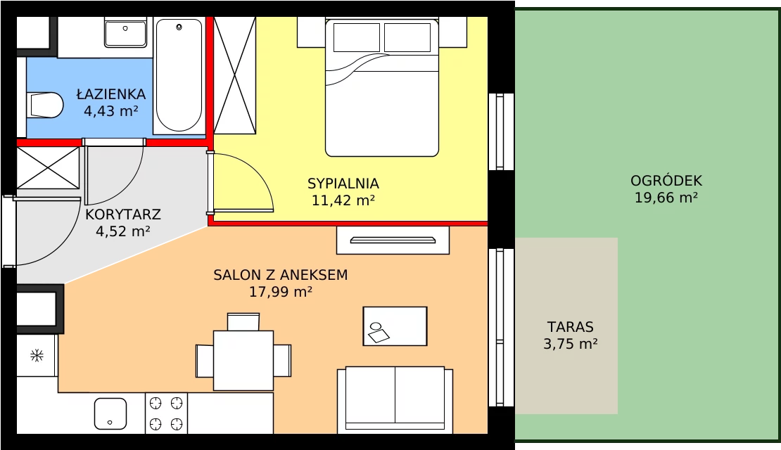 Zalety mieszkania 38.36 m², 103/8