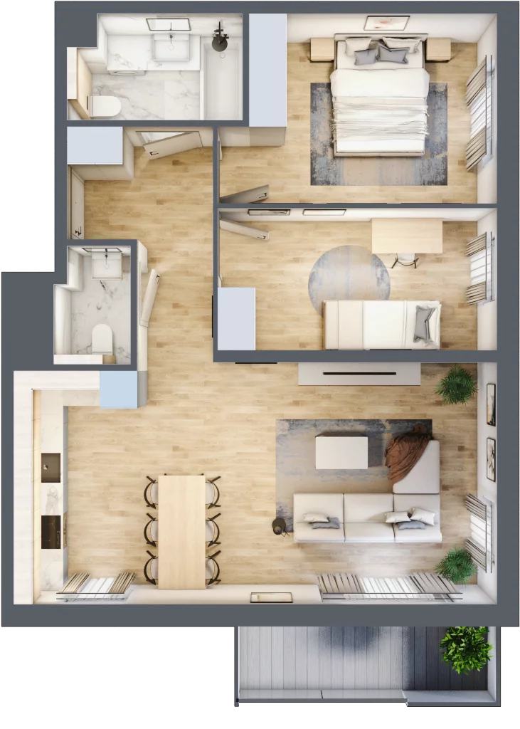 3 pokoje, mieszkanie 65,99 m², piętro 4, oferta nr 042/8, Aleje Praskie VIII, Warszawa, Praga Południe, Kamionek, ul. Podskarbińska
