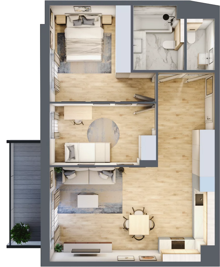 3 pokoje, mieszkanie 65,57 m², piętro 2, oferta nr 074/8, Aleje Praskie VIII, Warszawa, Praga Południe, Kamionek, ul. Podskarbińska