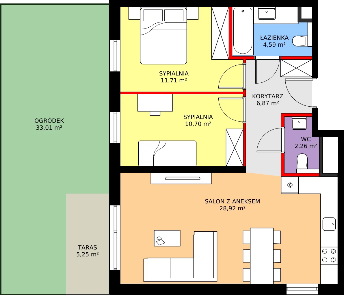 Zalety mieszkania 65.05 m², 004/8