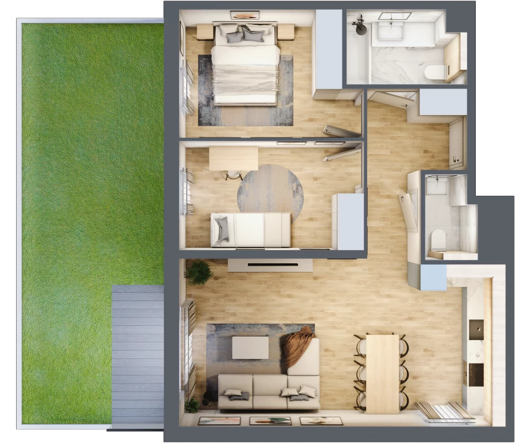 3 pokoje, mieszkanie 65,05 m², parter, oferta nr 004/8, Aleje Praskie VIII, Warszawa, Praga Południe, Kamionek, ul. Podskarbińska