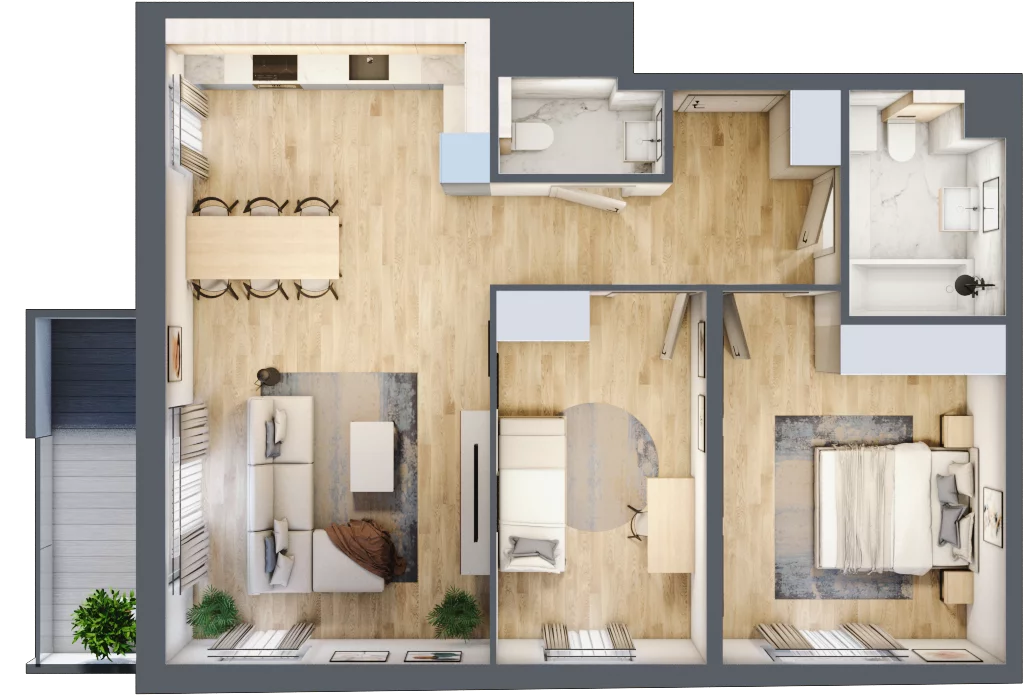 3 pokoje, mieszkanie 70,02 m², piętro 3, oferta nr 079/8, Aleje Praskie VIII, Warszawa, Praga Południe, Kamionek, ul. Podskarbińska