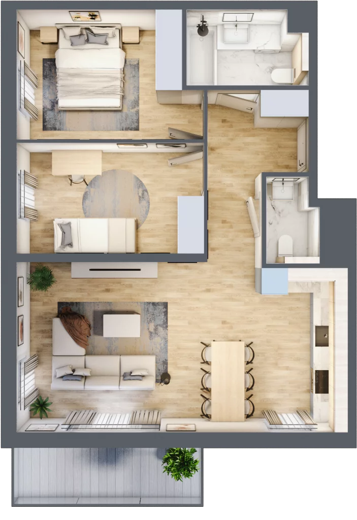 3 pokoje, mieszkanie 65,05 m², piętro 1, oferta nr 013/8, Aleje Praskie VIII, Warszawa, Praga Południe, Kamionek, ul. Podskarbińska