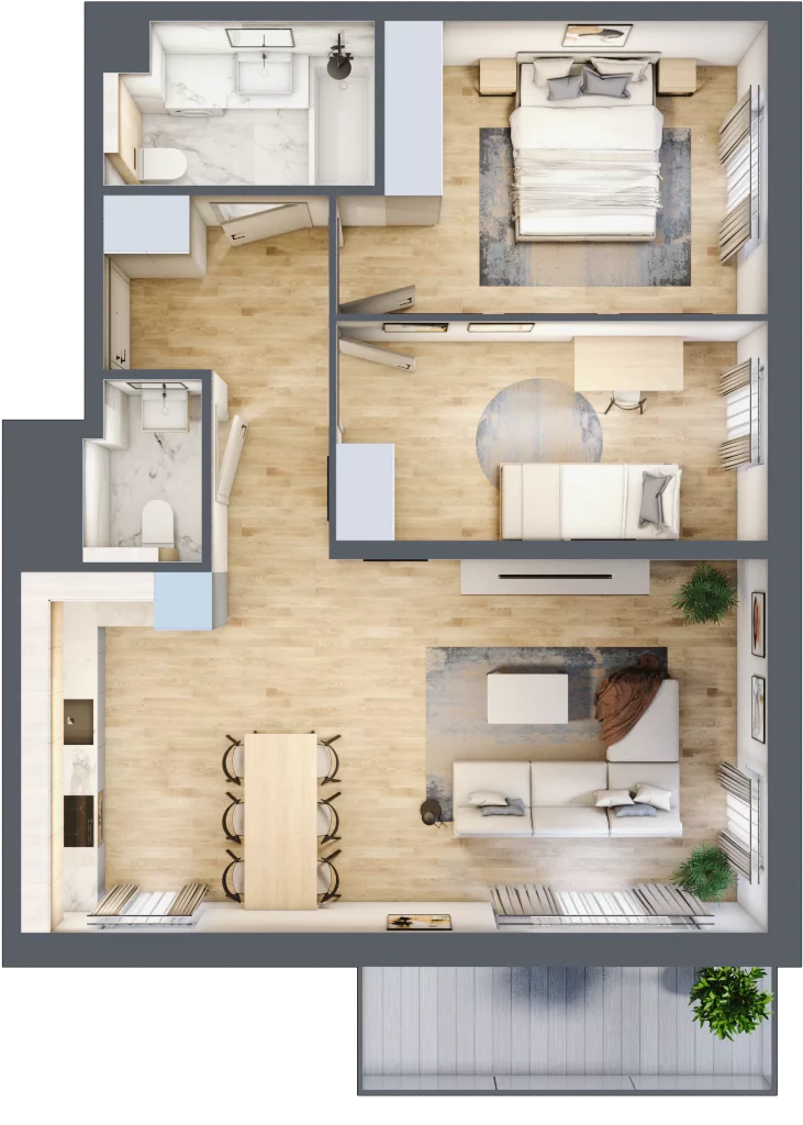 3 pokoje, mieszkanie 65,99 m², piętro 1, oferta nr 012/8, Aleje Praskie VIII, Warszawa, Praga Południe, Kamionek, ul. Podskarbińska
