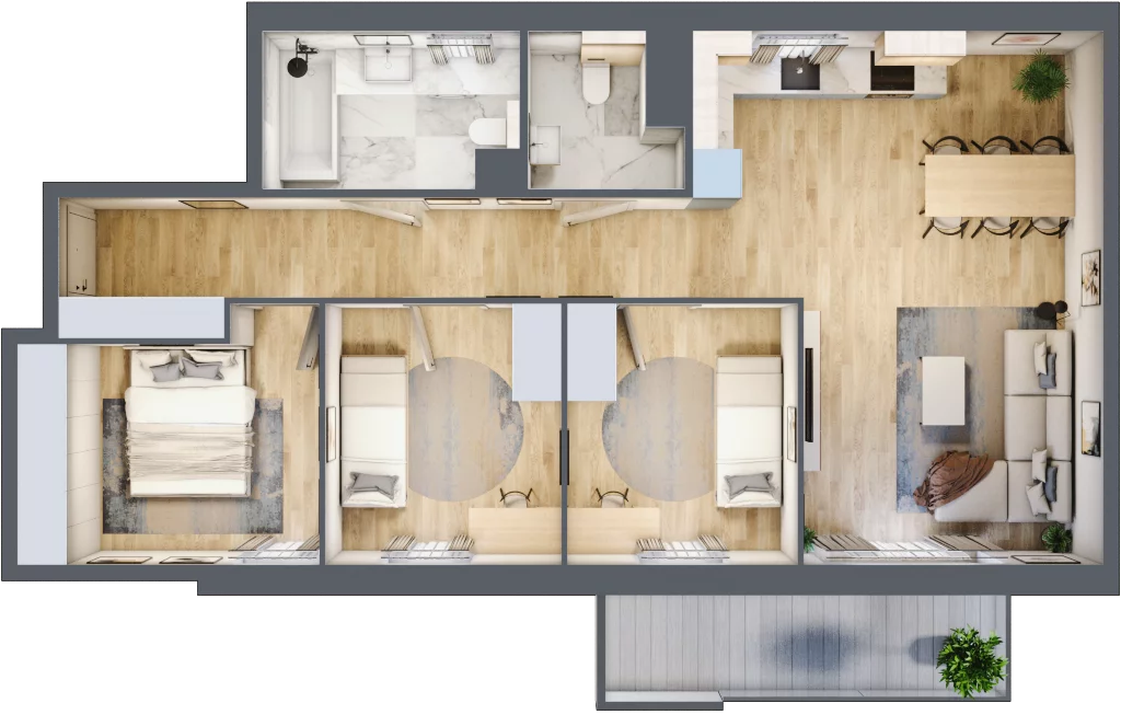4 pokoje, mieszkanie 77,83 m², piętro 3, oferta nr 038/8, Aleje Praskie VIII, Warszawa, Praga Południe, Kamionek, ul. Podskarbińska