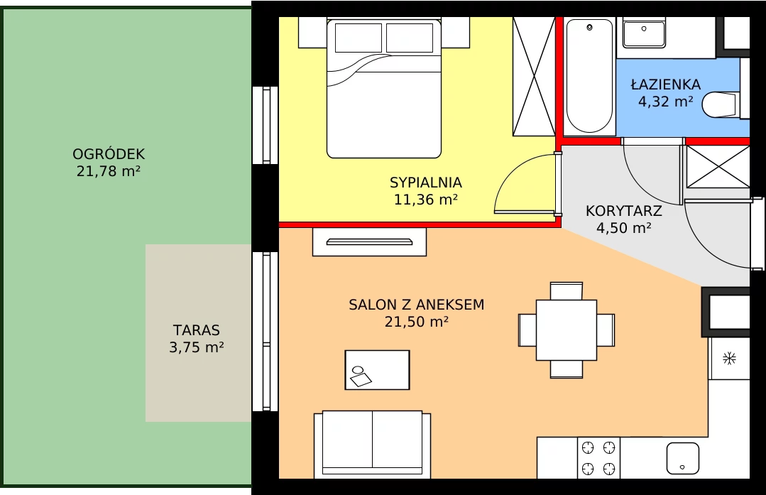 Zalety mieszkania 41.68 m², 006/8