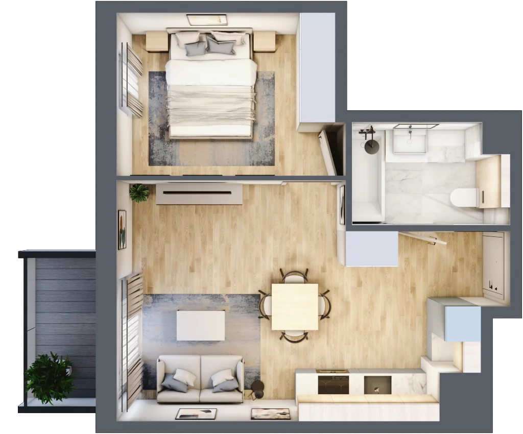 2 pokoje, mieszkanie 38,27 m², piętro 5, oferta nr 142/8, Aleje Praskie VIII, Warszawa, Praga Południe, Kamionek, ul. Podskarbińska