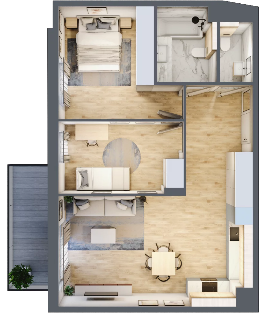 3 pokoje, mieszkanie 65,57 m², piętro 1, oferta nr 066/8, Aleje Praskie VIII, Warszawa, Praga Południe, Kamionek, ul. Podskarbińska