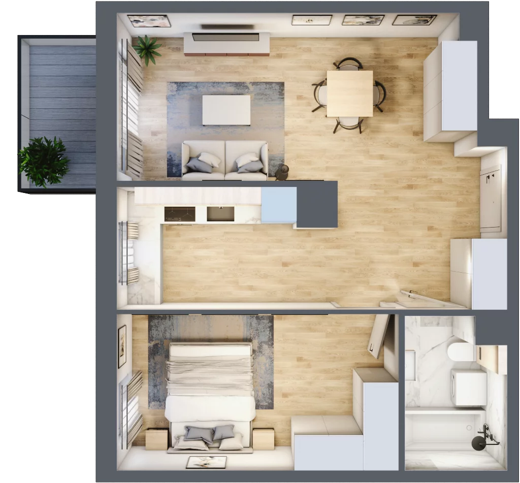 2 pokoje, mieszkanie 48,84 m², piętro 1, oferta nr 065/8, Aleje Praskie VIII, Warszawa, Praga Południe, Kamionek, ul. Podskarbińska