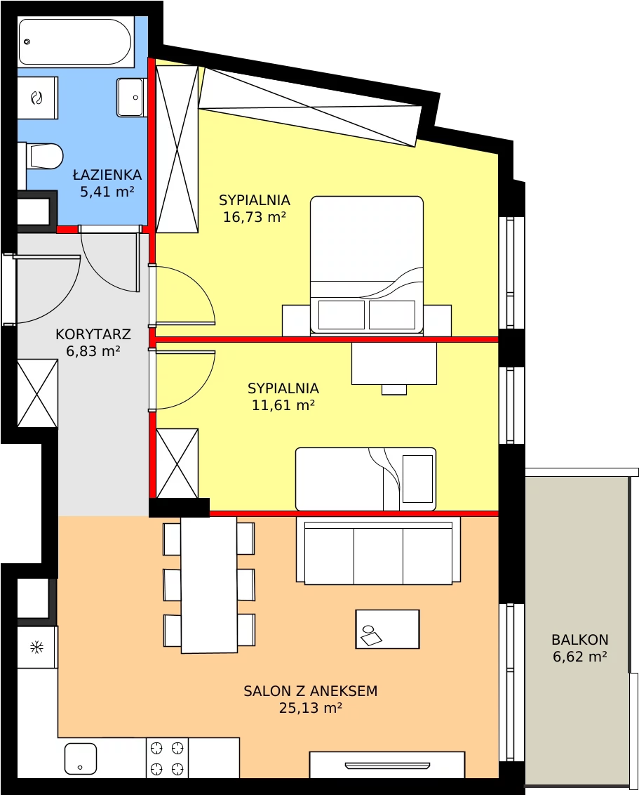 Zalety mieszkania 65.71 m², 093/8