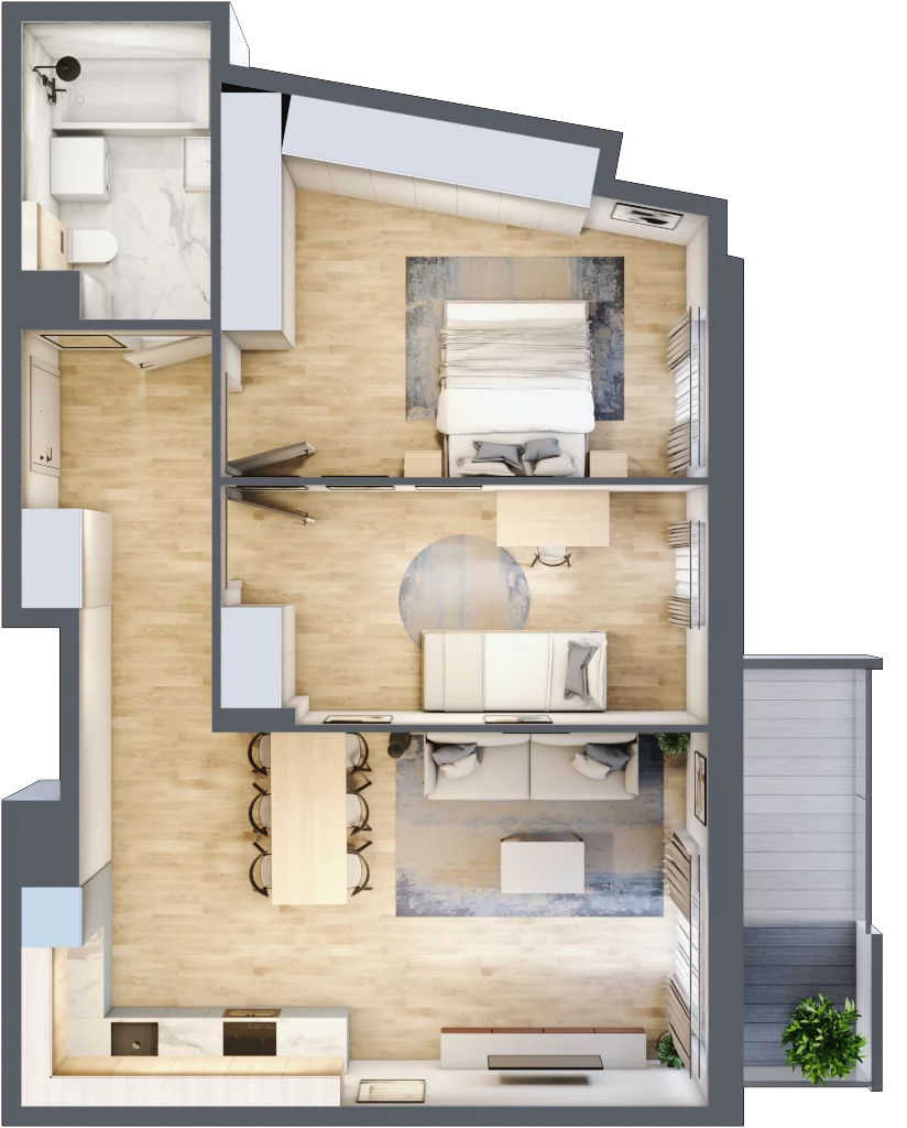 3 pokoje, mieszkanie 65,71 m², piętro 5, oferta nr 093/8, Aleje Praskie VIII, Warszawa, Praga Południe, Kamionek, ul. Podskarbińska