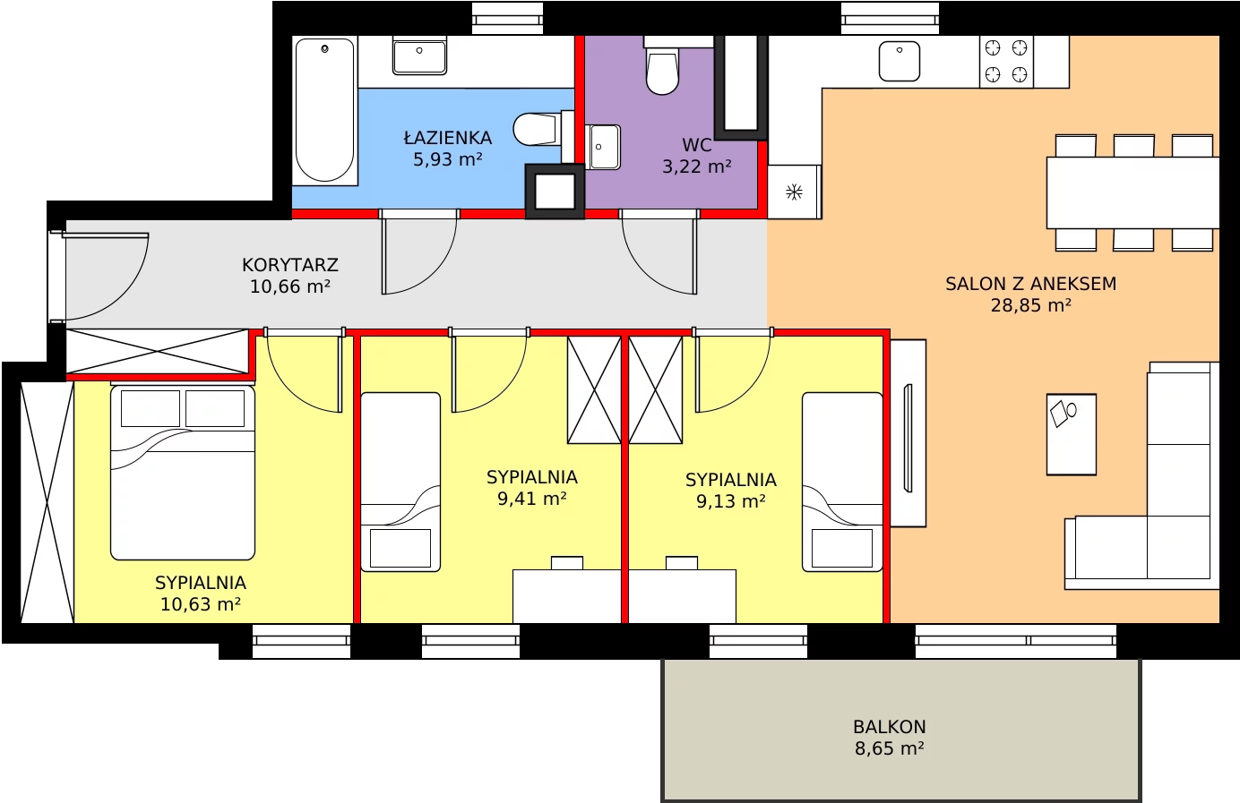 Zalety mieszkania 77.83 m², 018/8