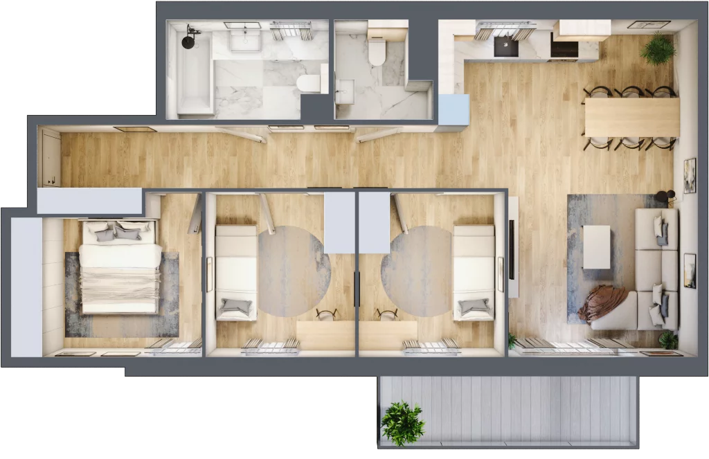 4 pokoje, mieszkanie 77,83 m², piętro 1, oferta nr 018/8, Aleje Praskie VIII, Warszawa, Praga Południe, Kamionek, ul. Podskarbińska