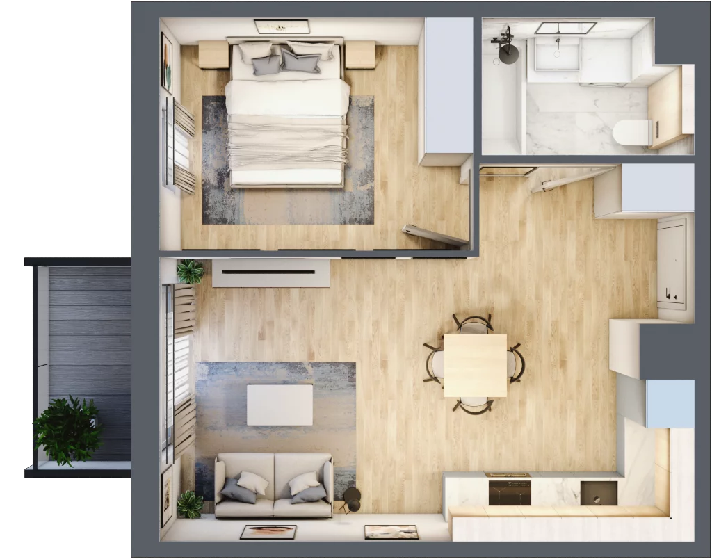 2 pokoje, mieszkanie 41,68 m², piętro 3, oferta nr 035/8, Aleje Praskie VIII, Warszawa, Praga Południe, Kamionek, ul. Podskarbińska