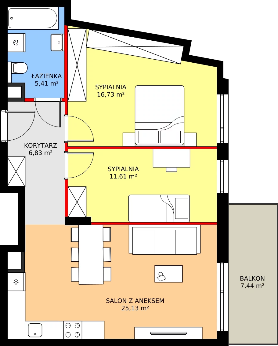 Zalety mieszkania 65.71 m², 061/8