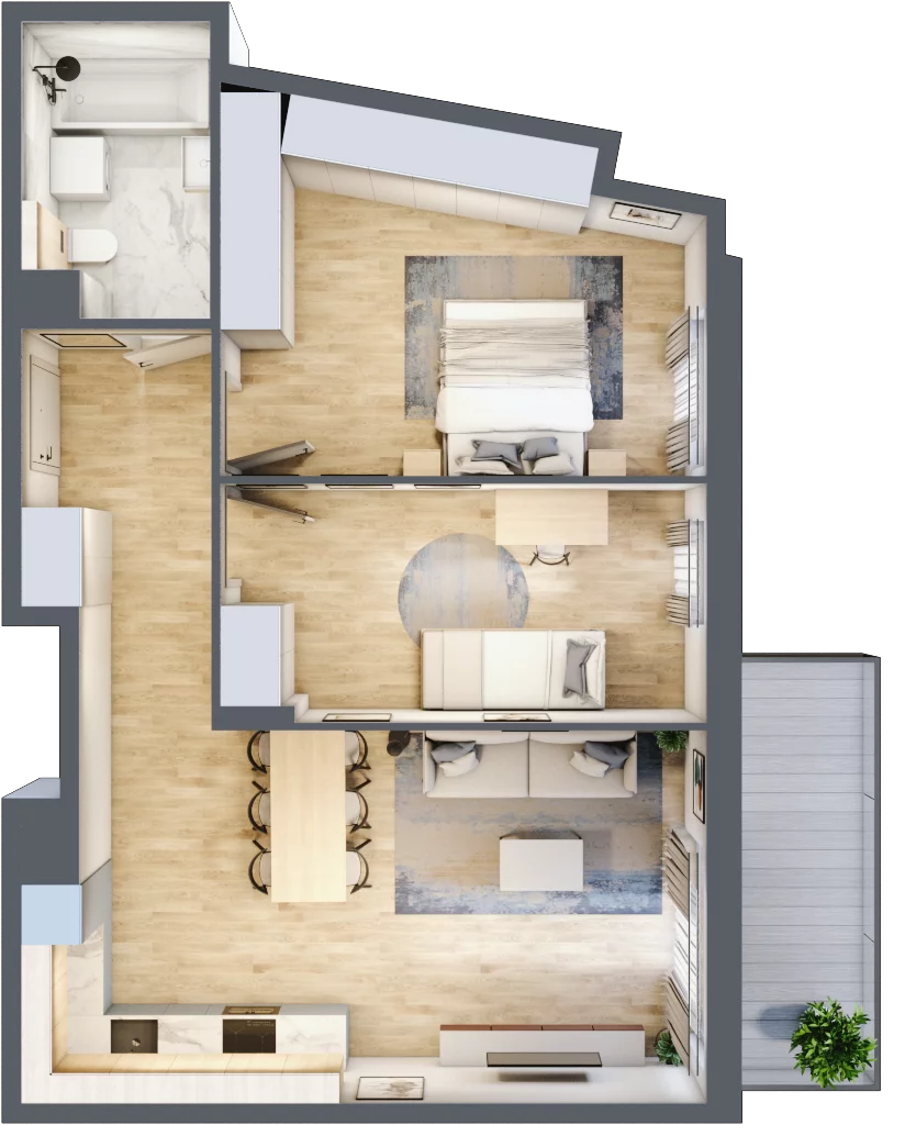 3 pokoje, mieszkanie 65,71 m², piętro 1, oferta nr 061/8, Aleje Praskie VIII, Warszawa, Praga Południe, Kamionek, ul. Podskarbińska