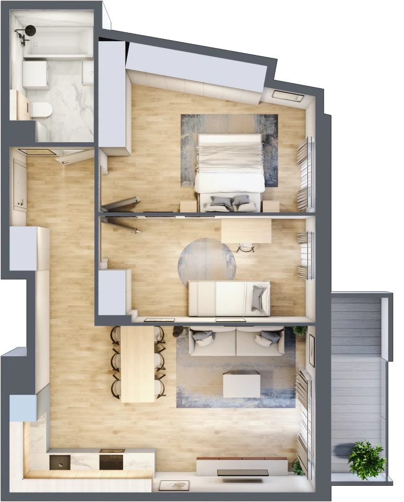 3 pokoje, mieszkanie 65,71 m², piętro 2, oferta nr 069/8, Aleje Praskie VIII, Warszawa, Praga Południe, Kamionek, ul. Podskarbińska