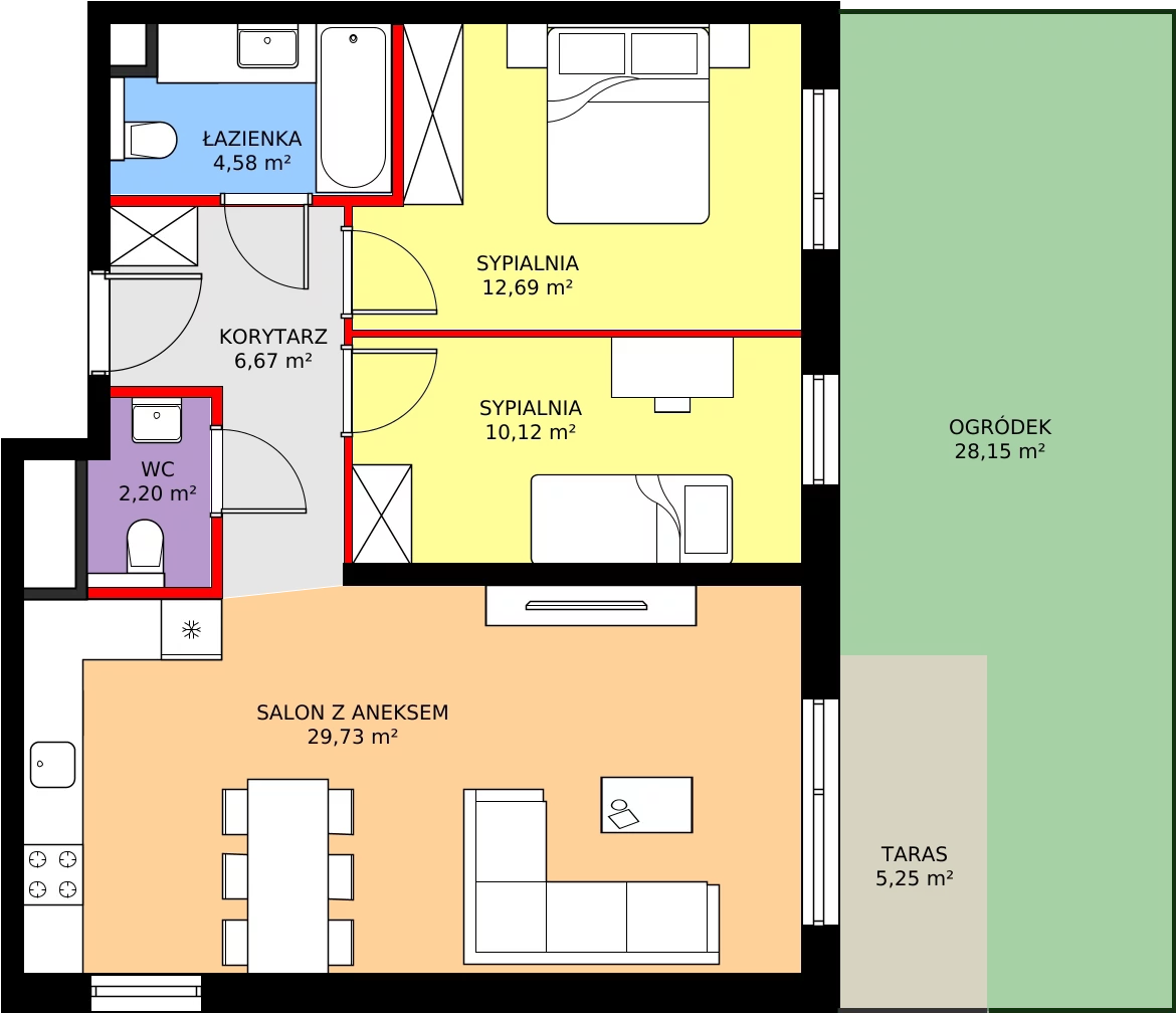 Zalety mieszkania 65.99 m², 003/8